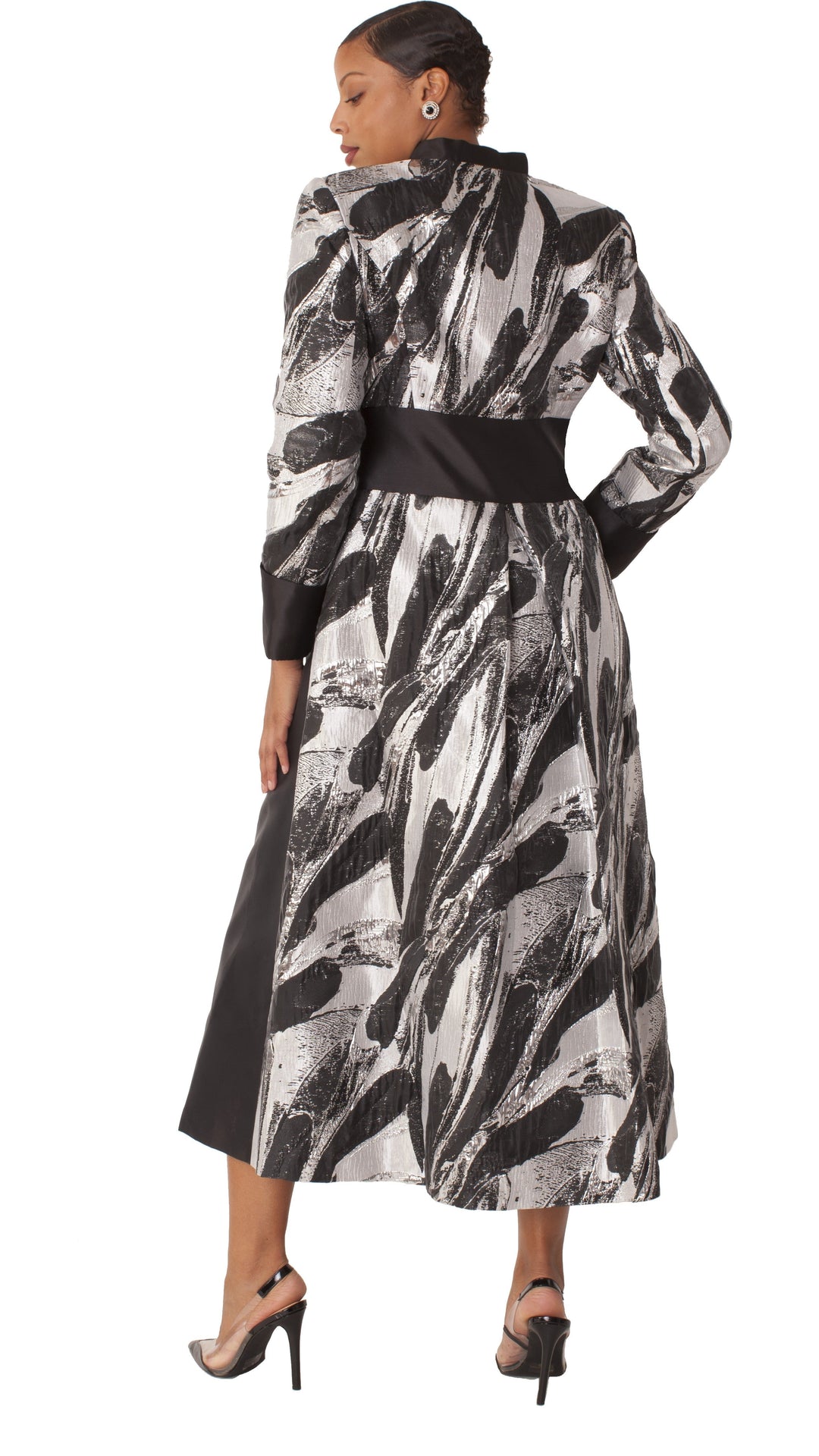 Brocade Clergy Robe with Cross Brooch for Women – 4821