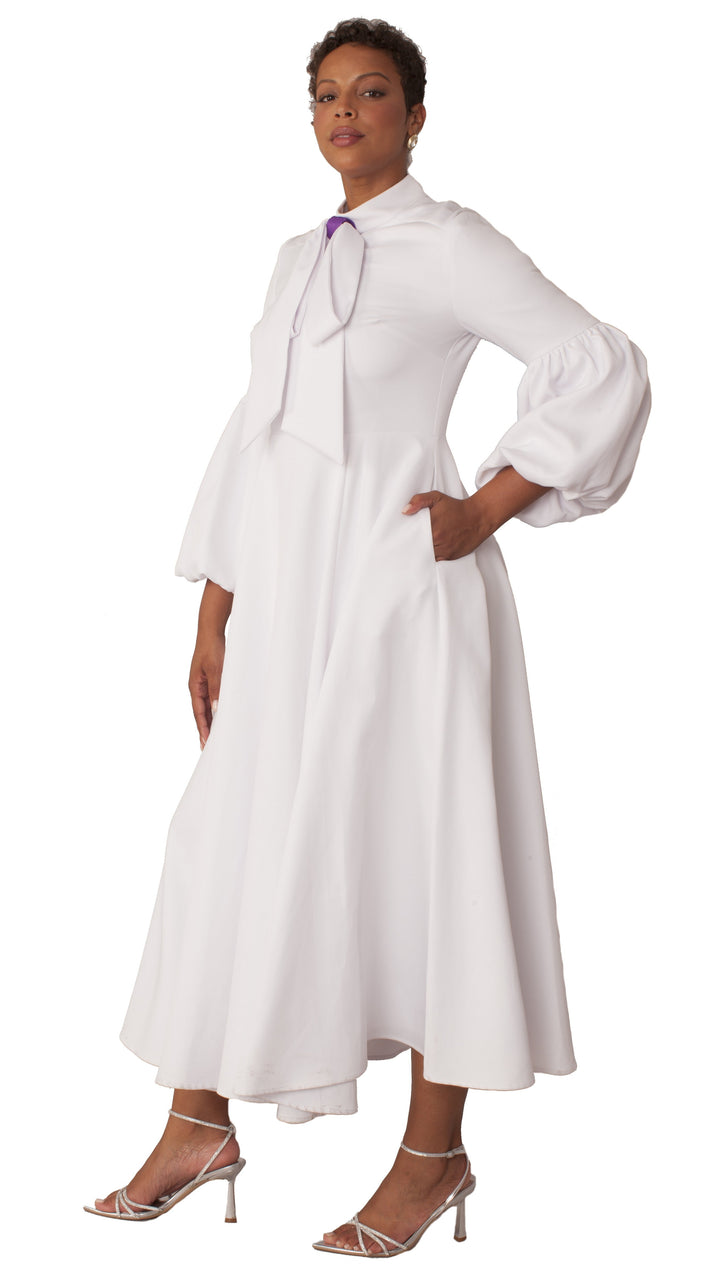 Plus Size Modest Clergy Dress with Bell Sleeves – 4846W