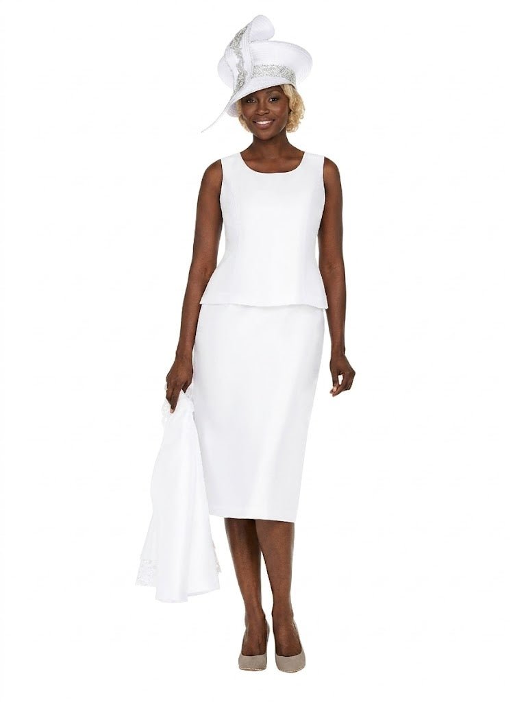 3pc Silky Twill Skt Suit w/ Cutouts & Stones - Plus - Especially Yours