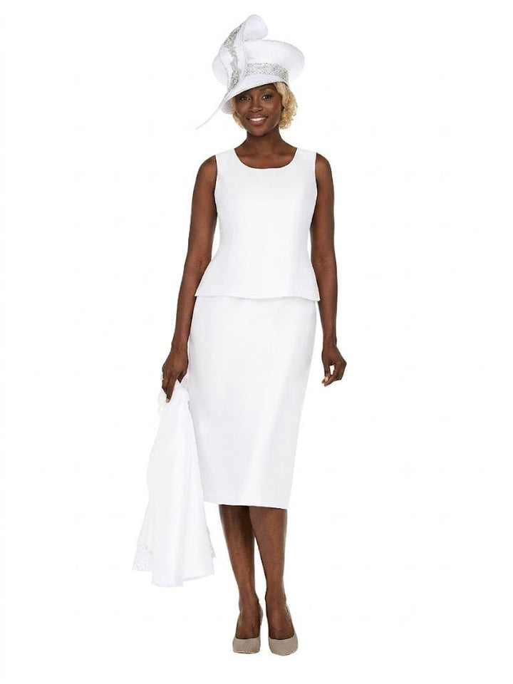 3pc Silky Twill Skt Suit w/ Cutouts & Stones - Plus - Especially Yours