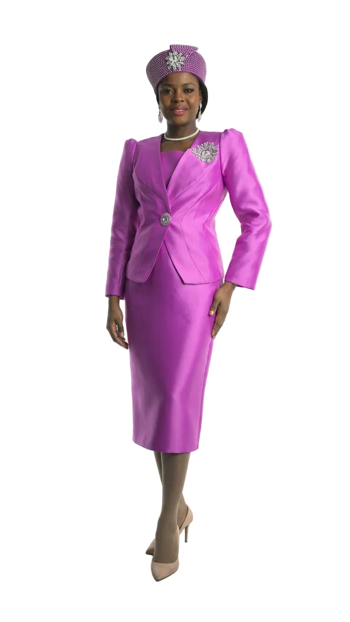 3-Piece Long Sleeve Mid-Length Skirt Suit 4890