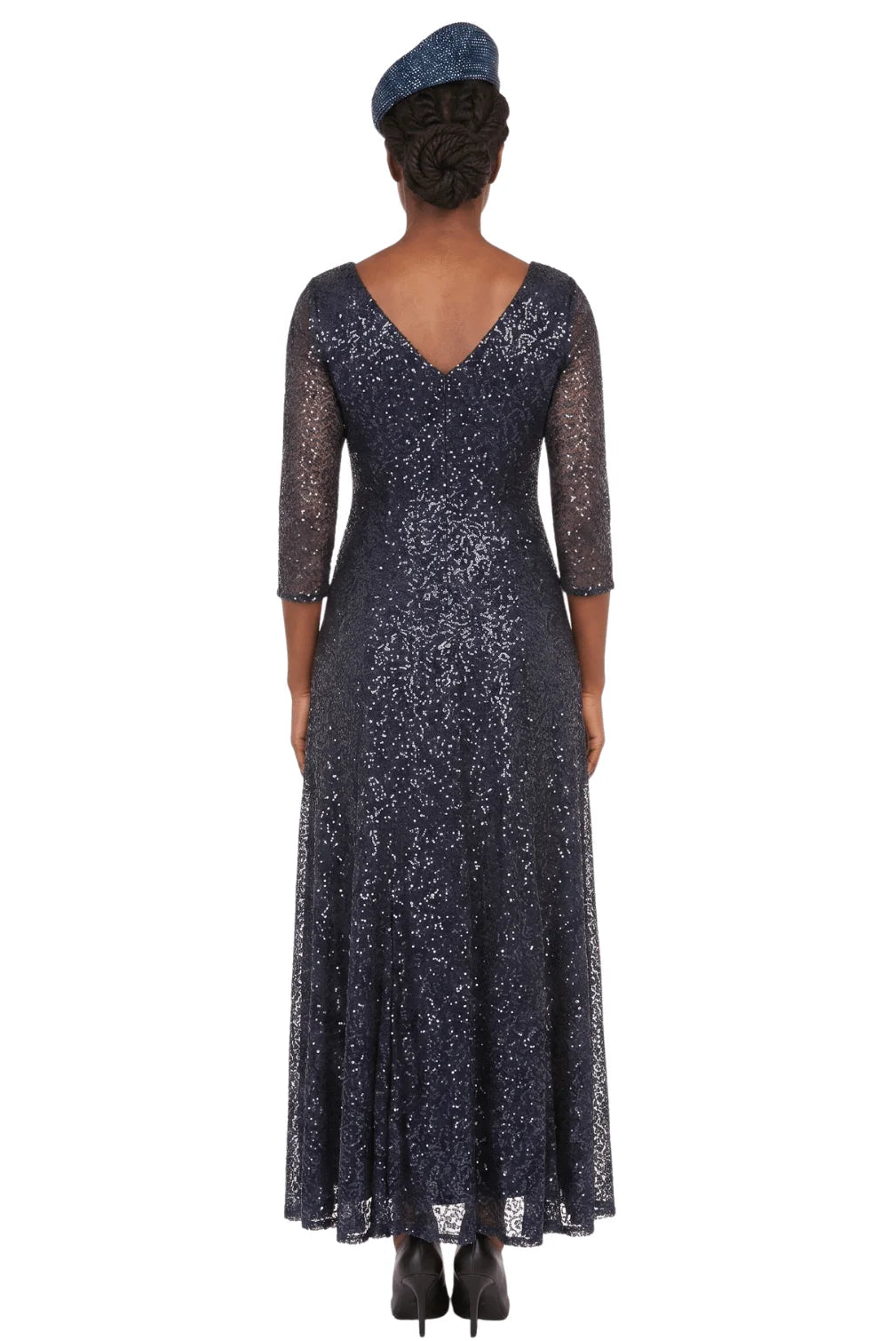 Evening Dress w/ See-thru Sleeves