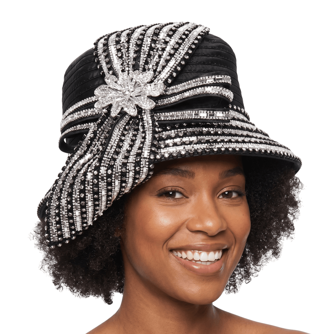 Small Brm Hat w/ Massive Rhinestones Decor - Especially Yours