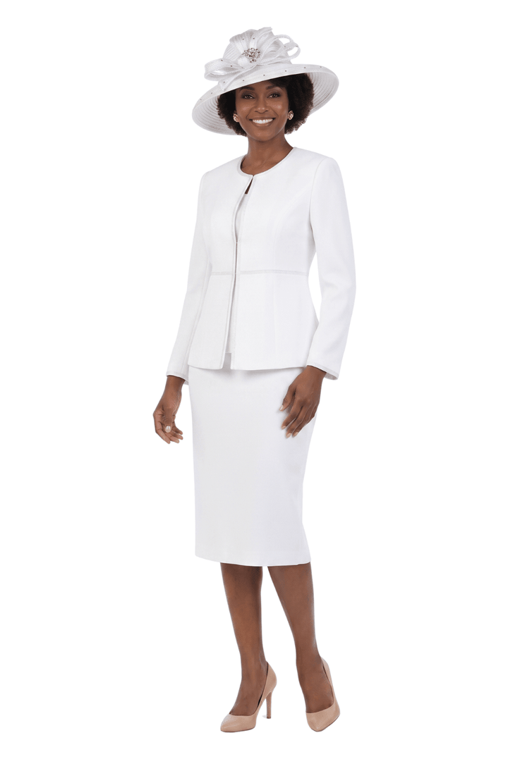 3pc Embellished Clean Lines Skirt Suit - Especially Yours