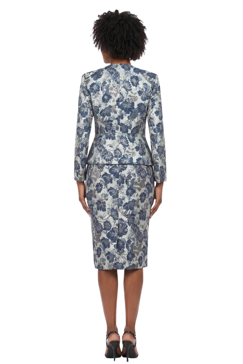 2pc Novelty/Brocade Skirt Suit w/ Metal Buttons