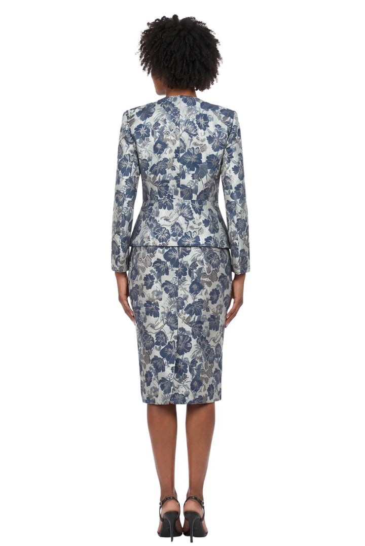 2pc Novelty/Brocade Skirt Suit w/ Metal Buttons