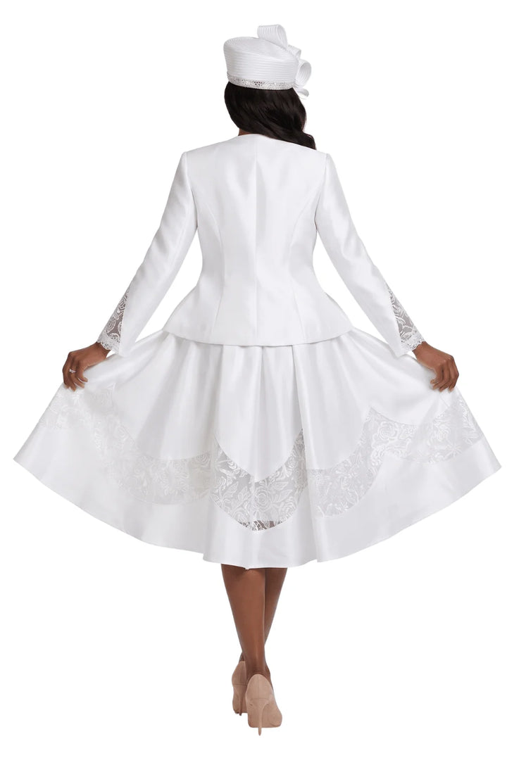 2pc Shantung+Lace A-line Dress w/ Jkt-Plus