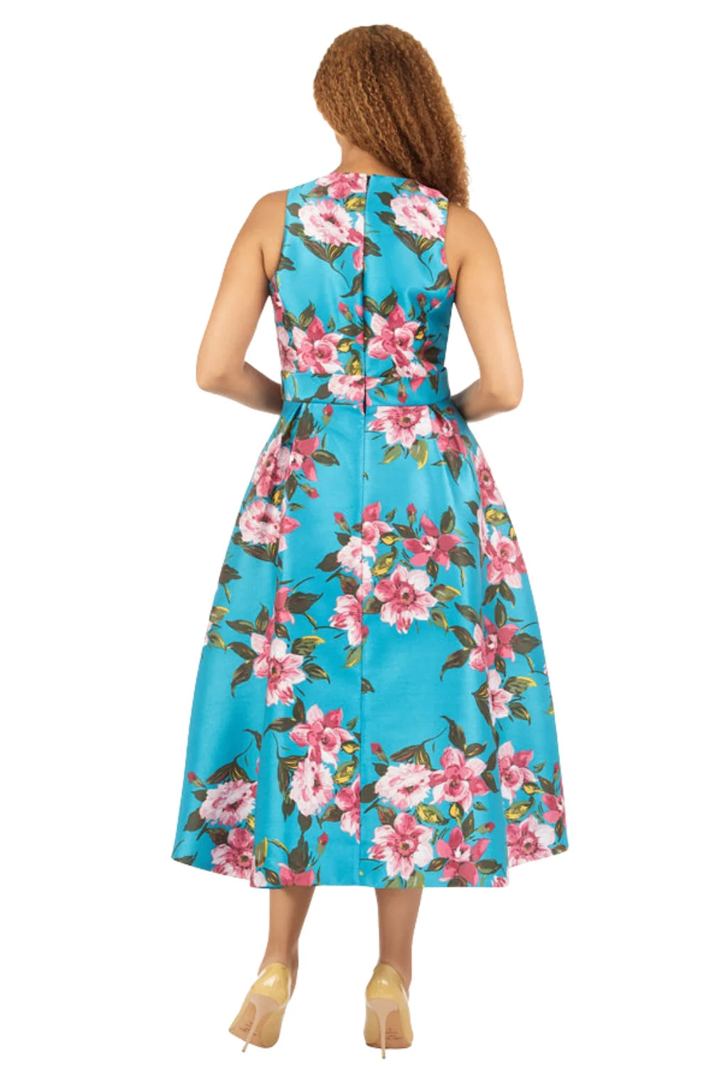 Sleeveless Full Flare Hi-Lo Drs w/ Styling Belt