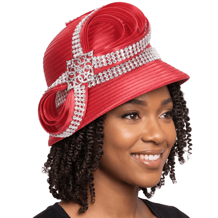 Rhinestoned Bucket Hat in Satin Ribbon - Especially Yours