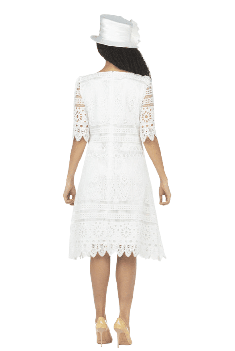 1pc Elbow Length Slv Lux Lace Shift Dress - Plus - Especially Yours