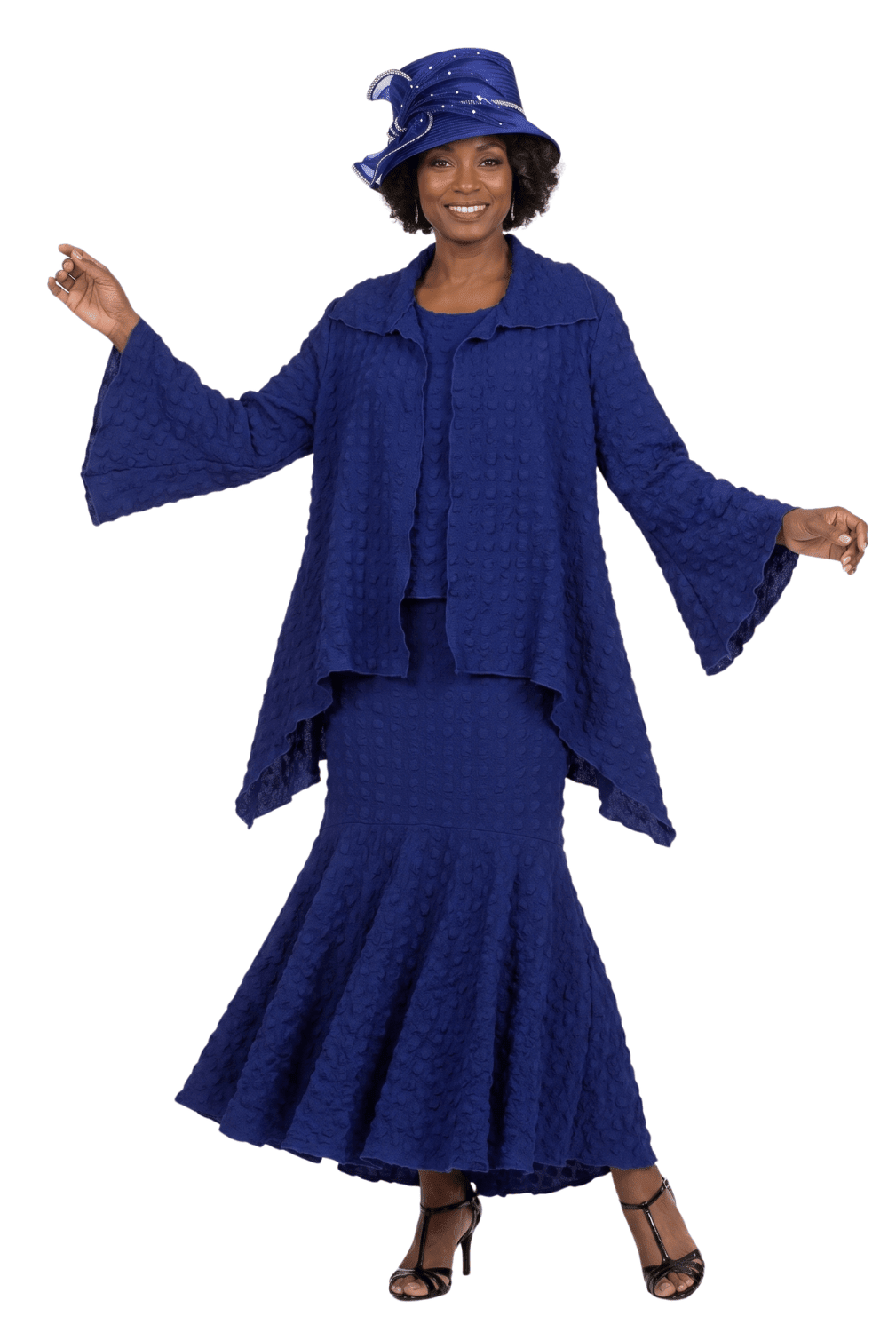 3pc Popcorn Hi-lo Jkt, Cami, Pleated Skirt Set - Especially Yours