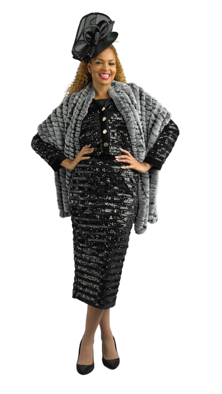 2-Piece Long Sleeve Mid-Length Skirt Suit 5014