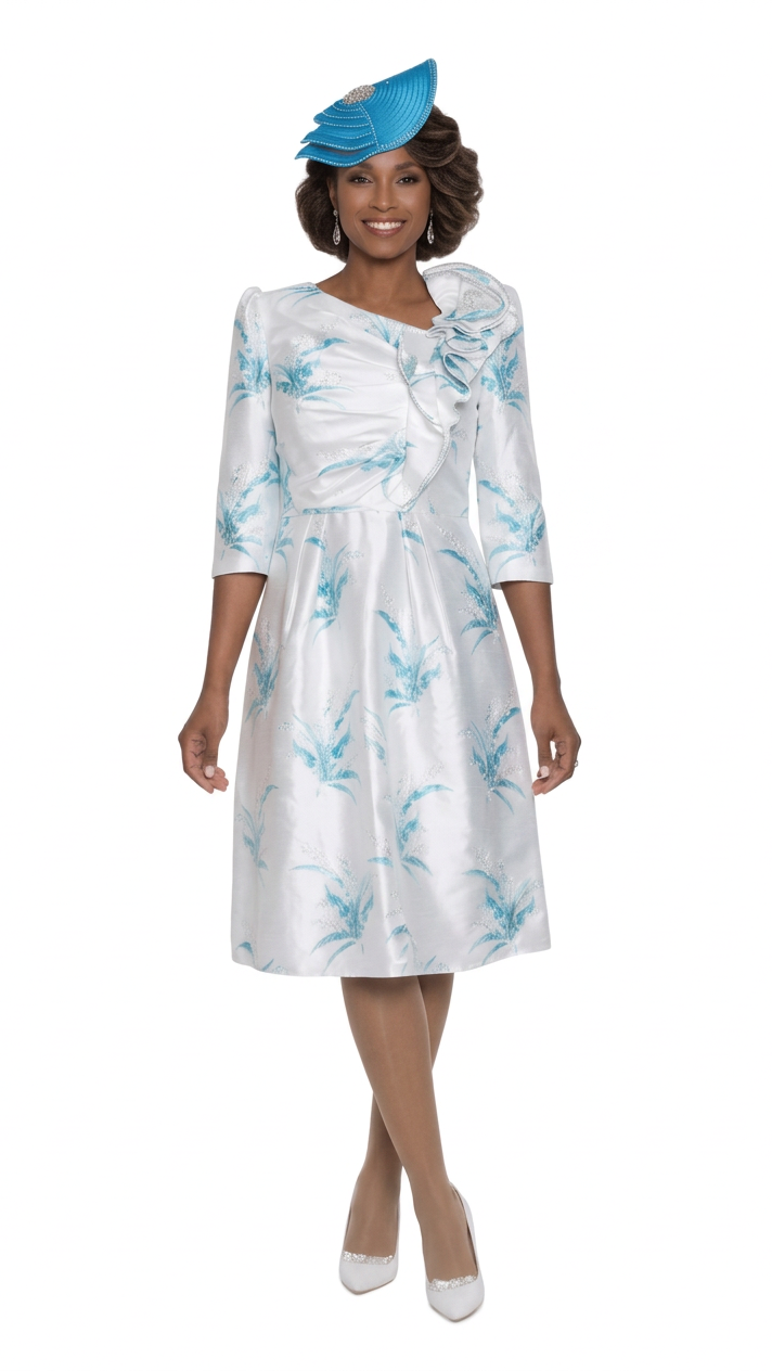Floral Jacquard Church Dress by Lily and Taylor - Especially Yours