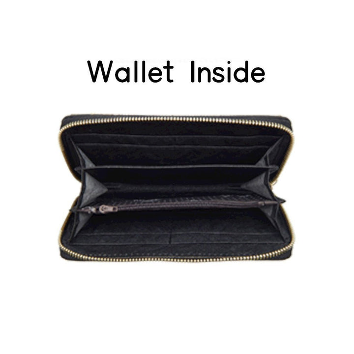 2PCS - Honey Bee Accented Snake Skin Patterned Faux Leather Tote Bag Wallet Set - Especially Yours