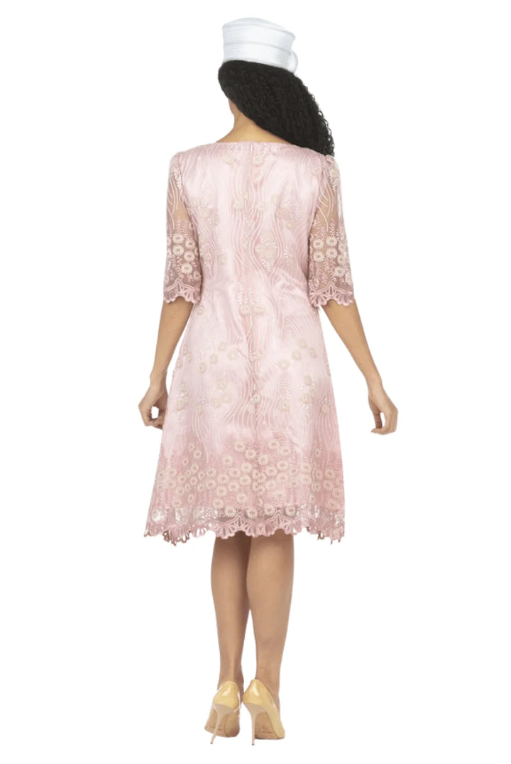 1pc Short Slv Lux Lace A-line Dress - Plus