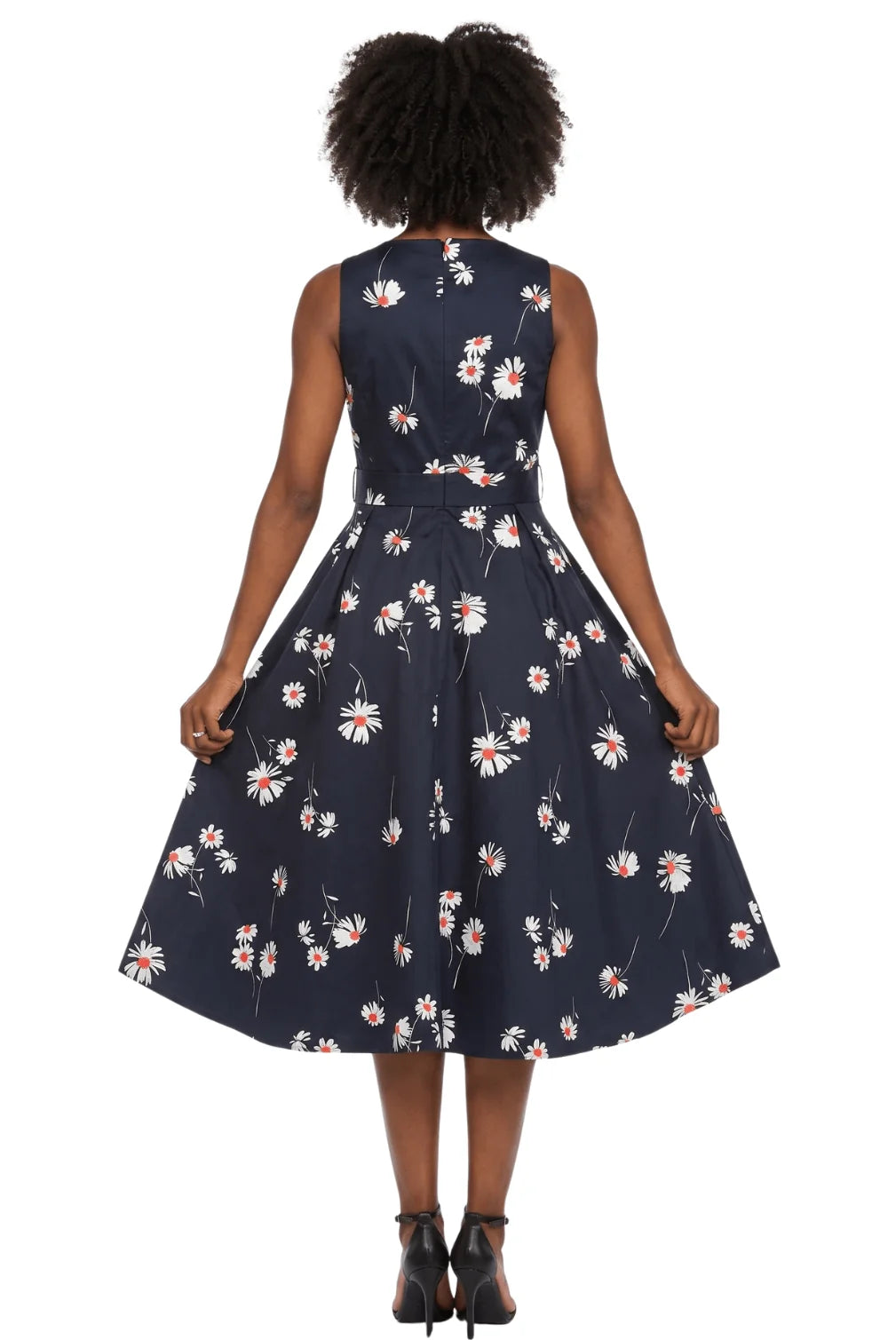 Sleeveless Full Flare Hi-Lo Drs w/ Styling Belt
