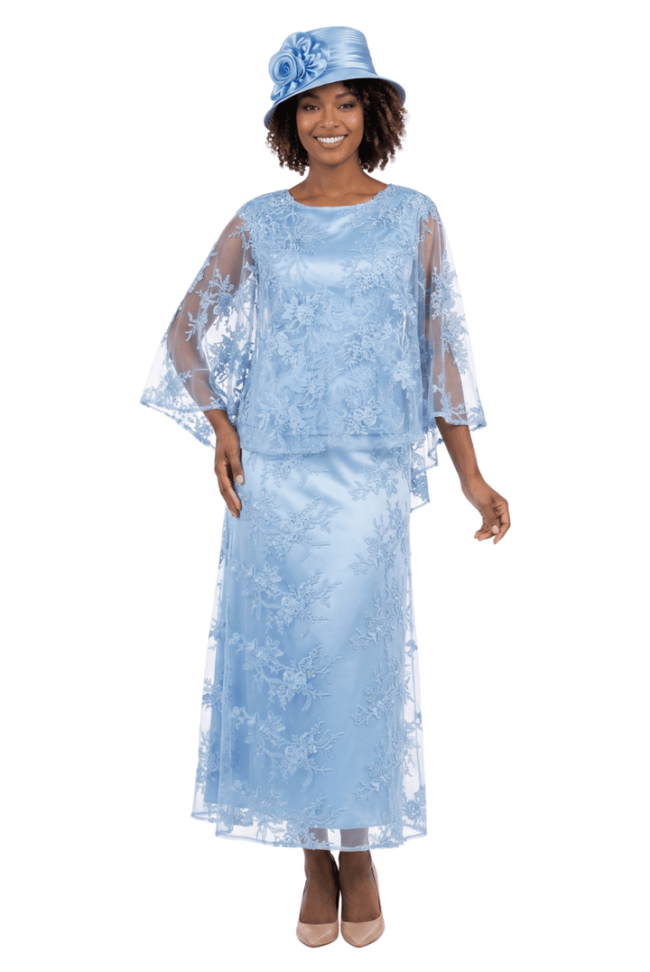2pc Lace Dress & Hi-Lo Pull Over Lace Cape - Especially Yours