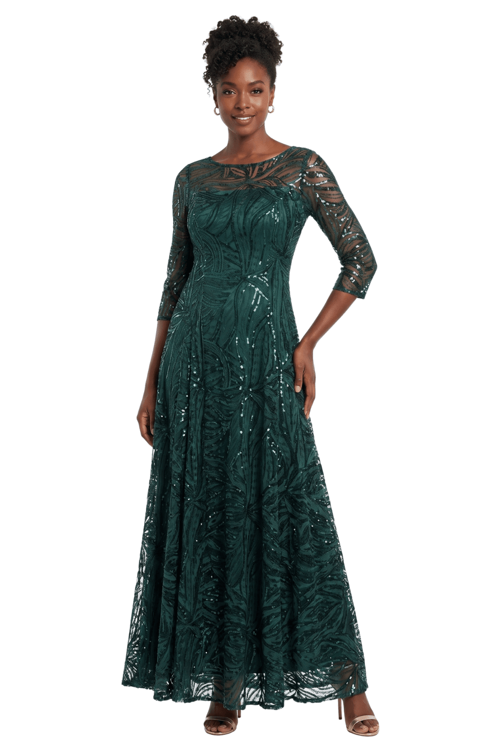 Evening Dress w/ See-thru Sleeves - Especially Yours