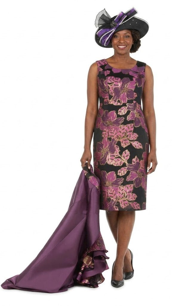 Floral Brocade Dress&Silky Twill Ruffle Coat Set - Especially Yours