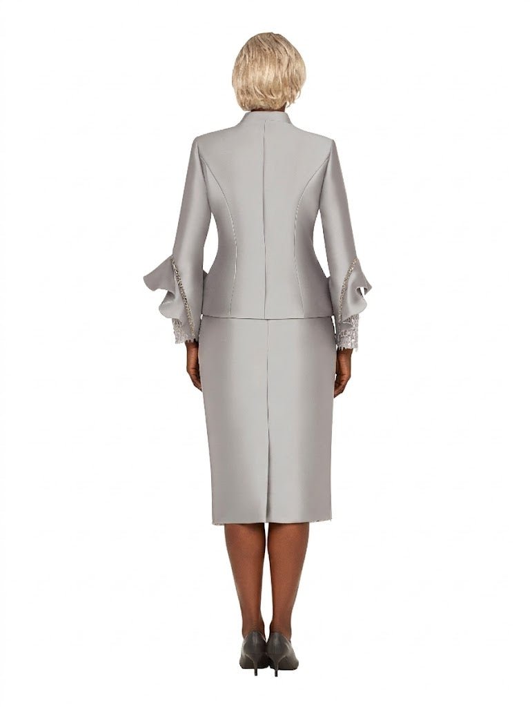 3pc Ruffle - Cuff Jkt, Cami&Fringe Pencil Skirt Suit - Especially Yours