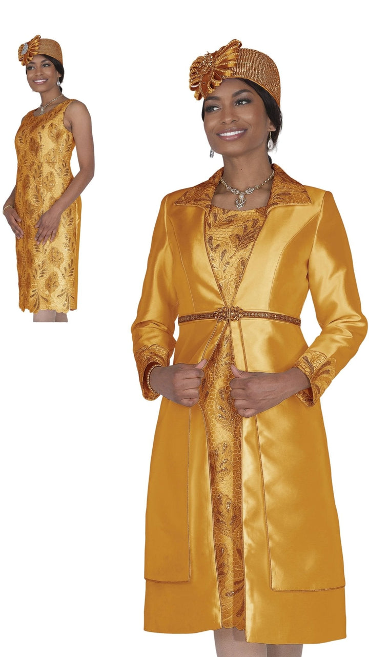 Elegant Lilac Lace Brocade Dress Duster Set with Dazzling Rhinestone Clasp 6358 - Especially Yours