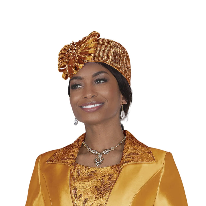 Elegant Lilac Church Hat with Embellishments for Women - Elite Champagne H6358 - Especially Yours