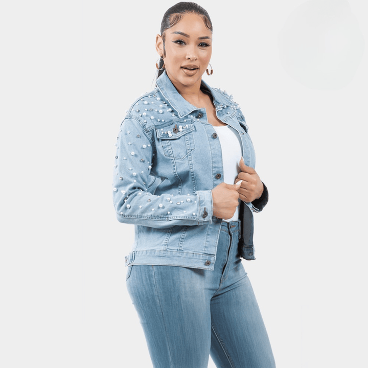 Pearl Bling Denim Jacket - Especially Yours