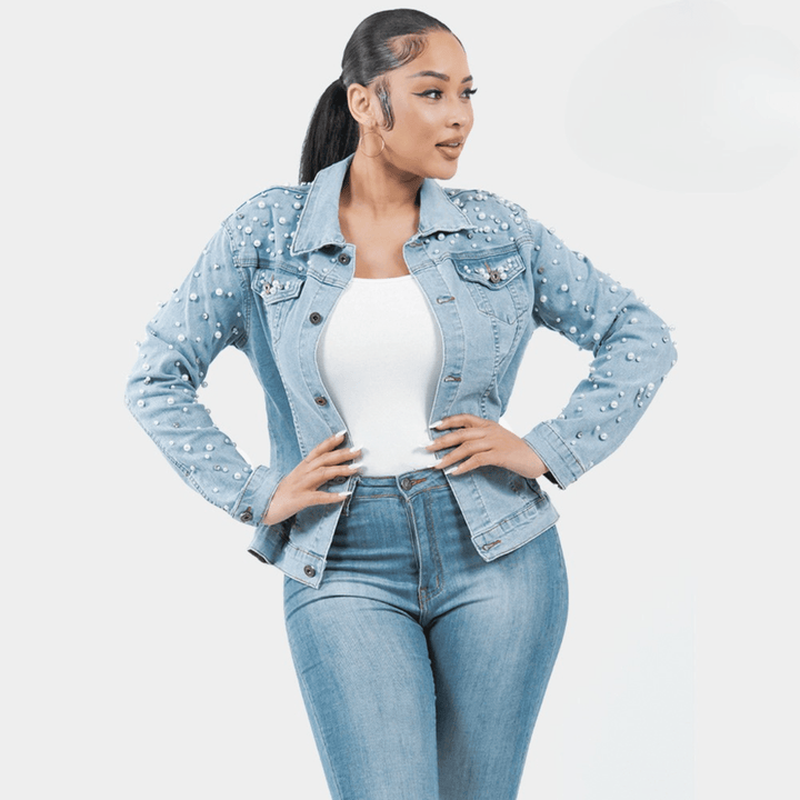 Pearl Bling Denim Jacket - Especially Yours