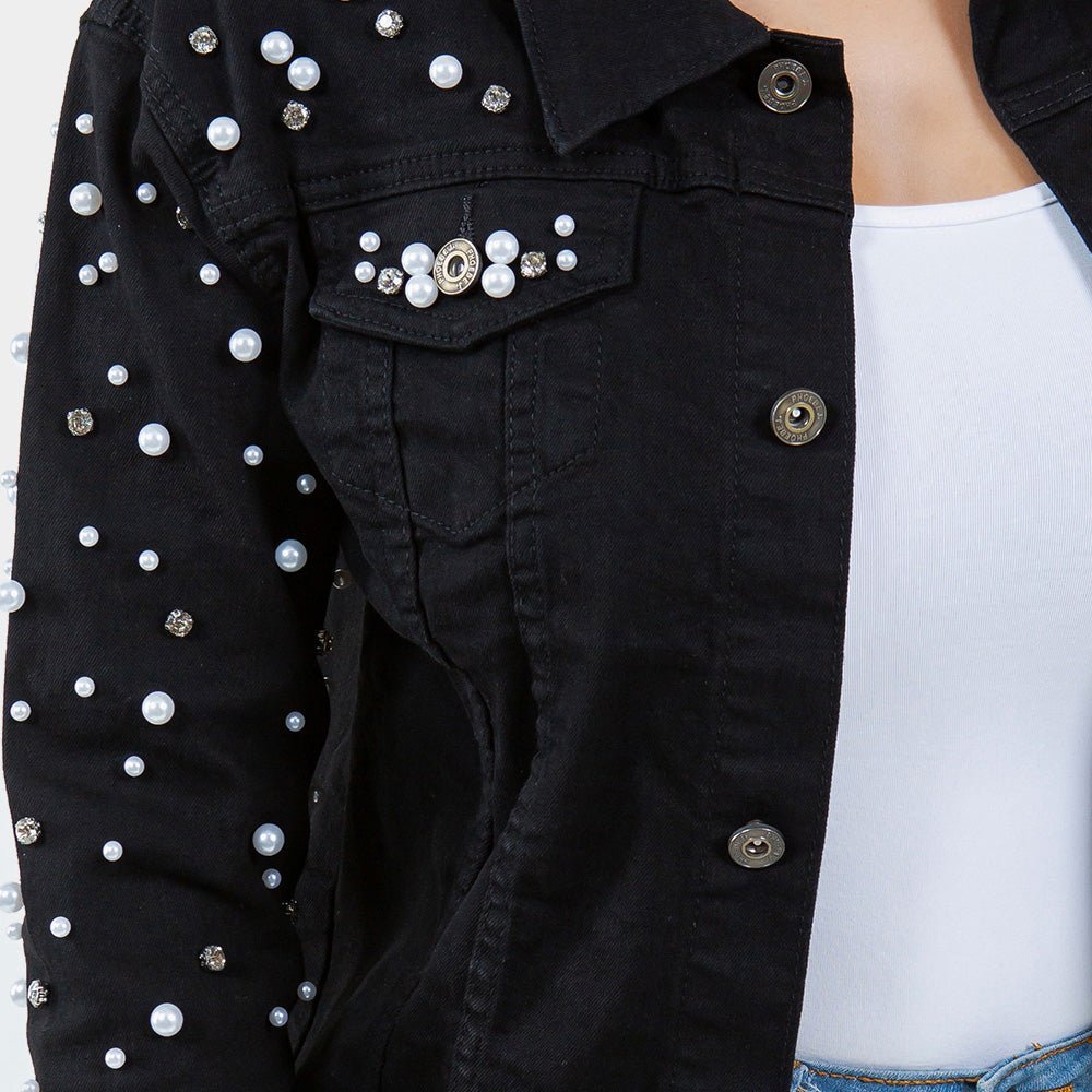 Pearl Bling Denim Jacket - Especially Yours