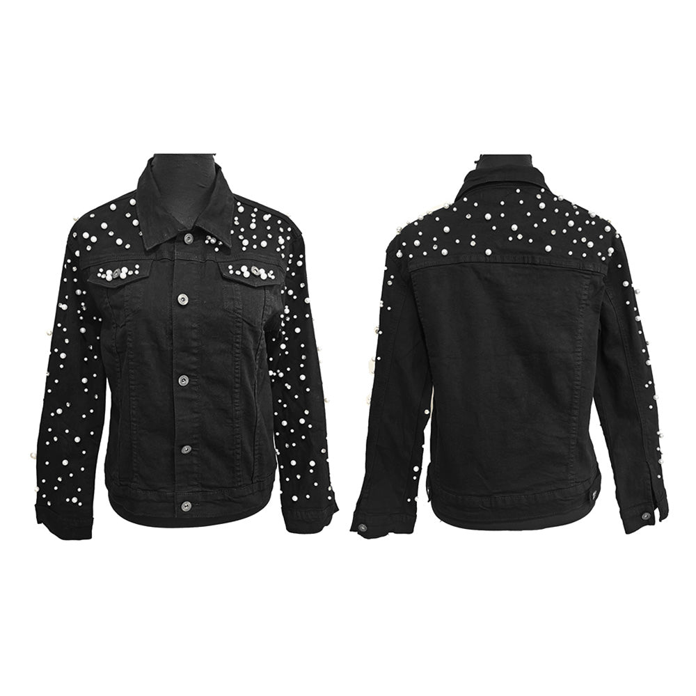 Pearl Bling Denim Jacket - Especially Yours