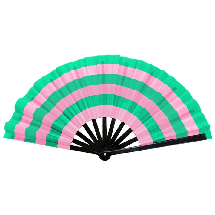 Color Block Striped Folding Line Dance Hand Fan - Especially Yours