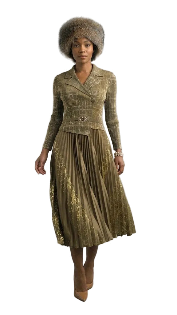 2-Piece Long Sleeve Mid-Length Dress 5091