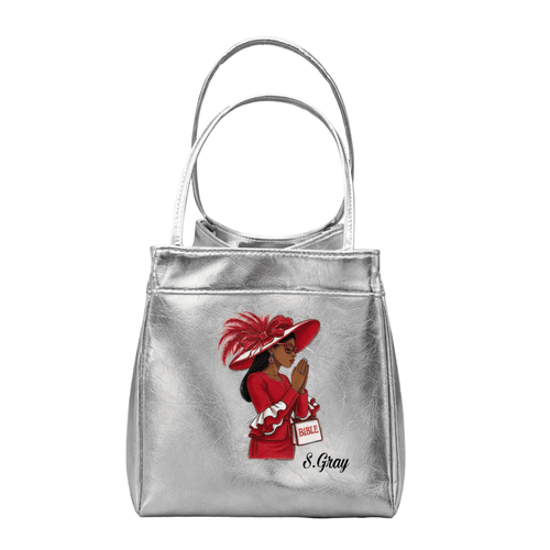 Prayed Up Small Silver Metallic Mini Tote - Especially Yours