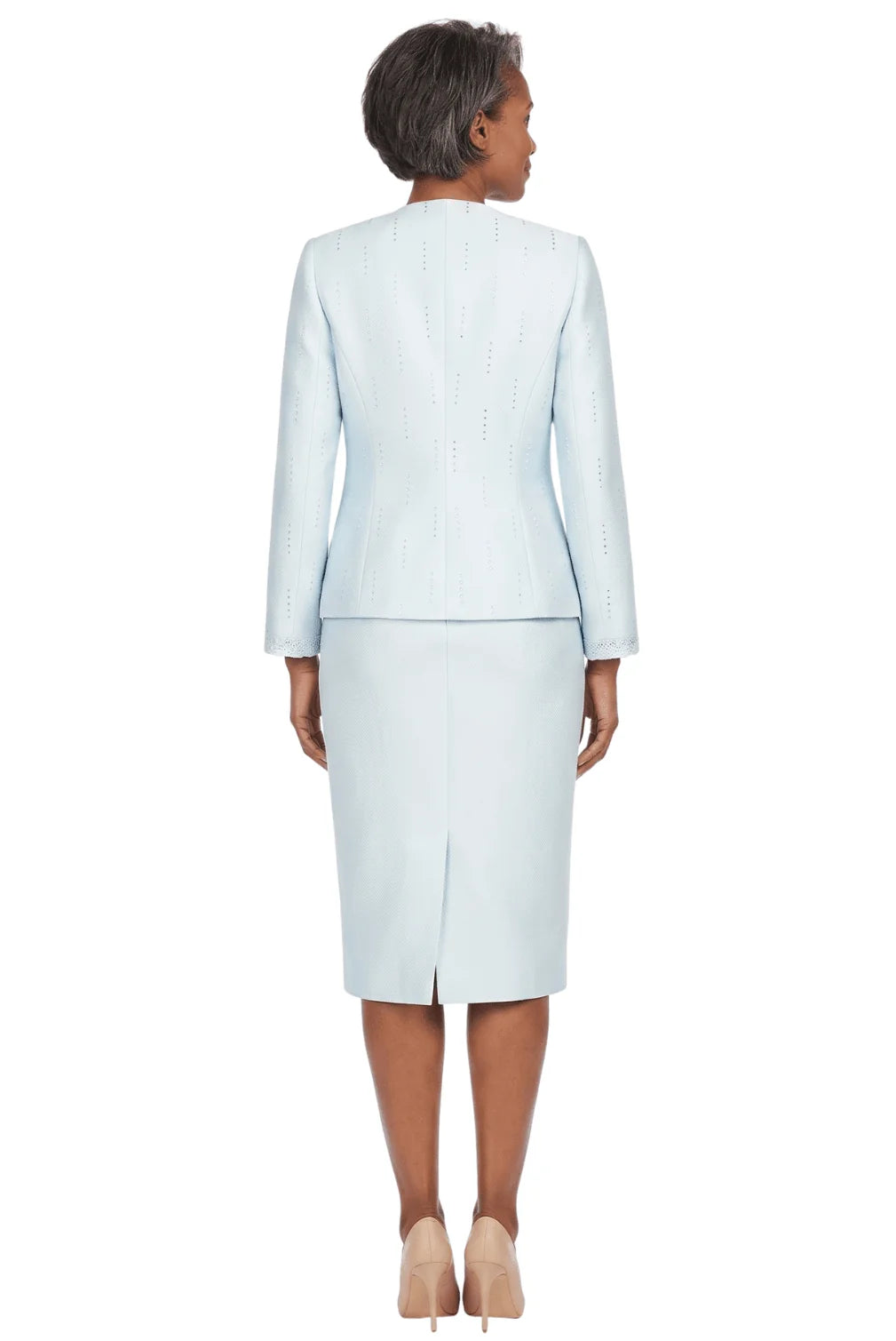 3pc Silky Twill Skt Suit w/ Meteoric Stones