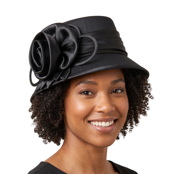 Small Brim w/ Ribbon Flower Basic Hat