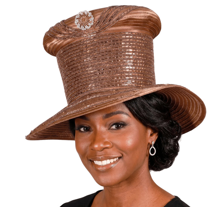 High Crown Heavily Stoned Medium Brim Hat