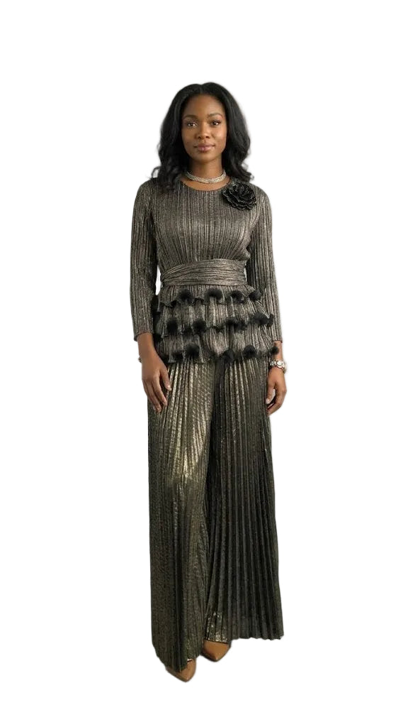 2-Piece Long Sleeve Long Length Dress 5096