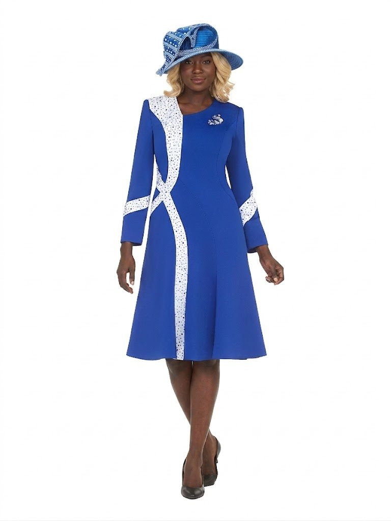 Stoned Scuba Color Block A - line Drs w/ Brooch - Especially Yours