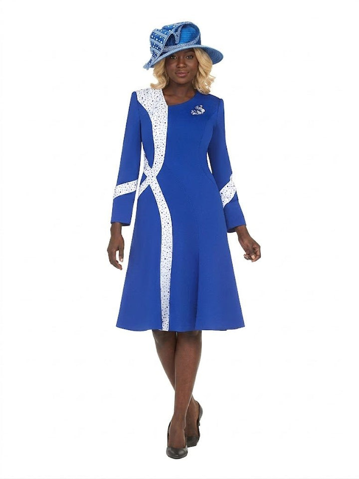 Stoned Scuba Color Block A - line Drs w/ Brooch - Especially Yours