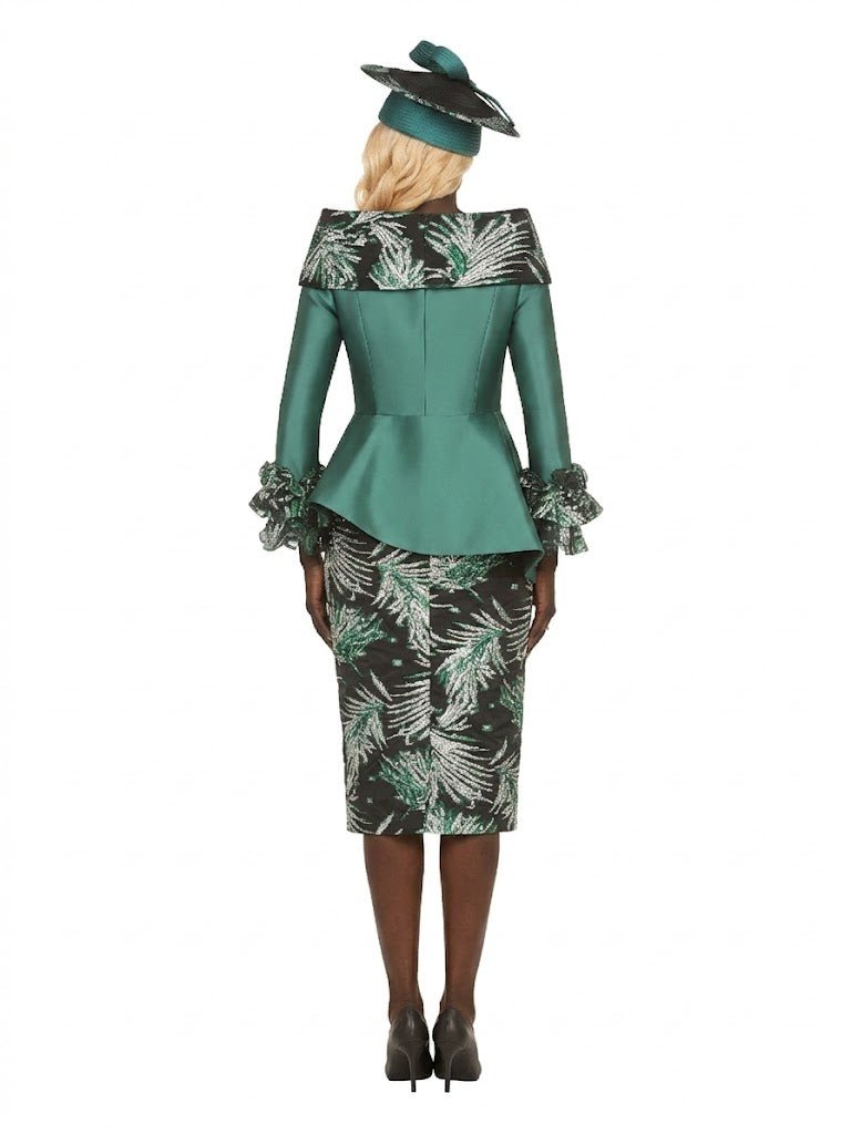 2pc Silky Twill&Jacquard Combo Skirt Suit - Plus - Especially Yours
