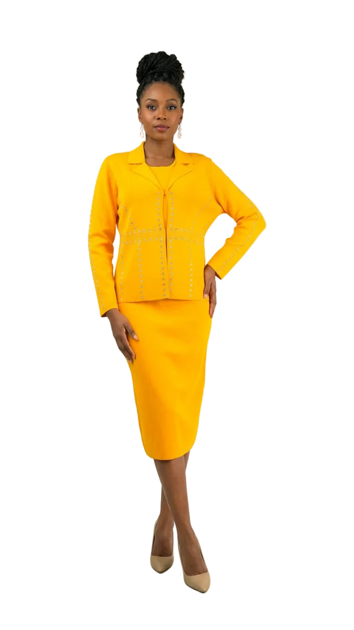 2-Piece Long Sleeve Mid-Length Skirt Suit 769