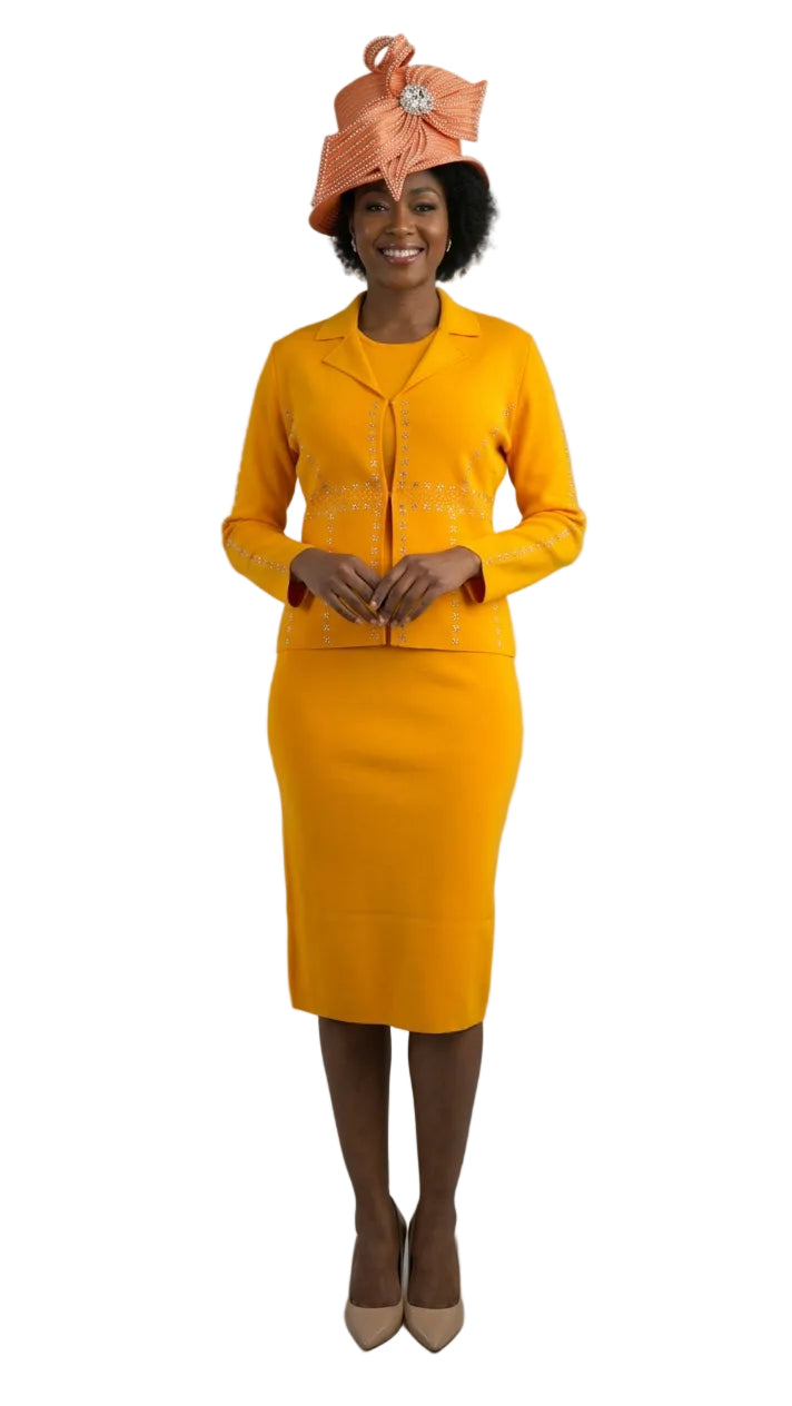 2-Piece Long Sleeve Mid-Length Skirt Suit 769