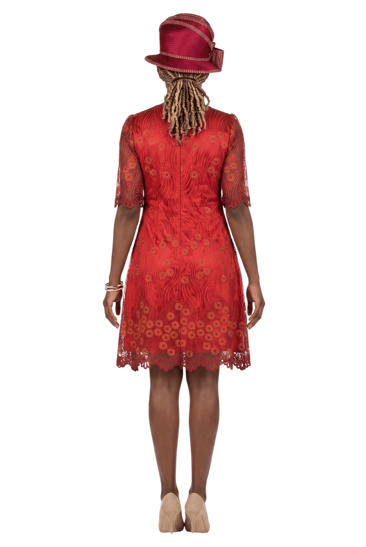 1pc Short Slv Lux Lace A-line Dress - Especially Yours