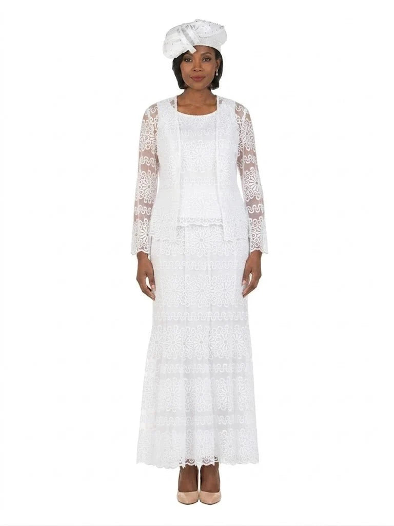 3pc Lux Lace Maxi Skirt Suit