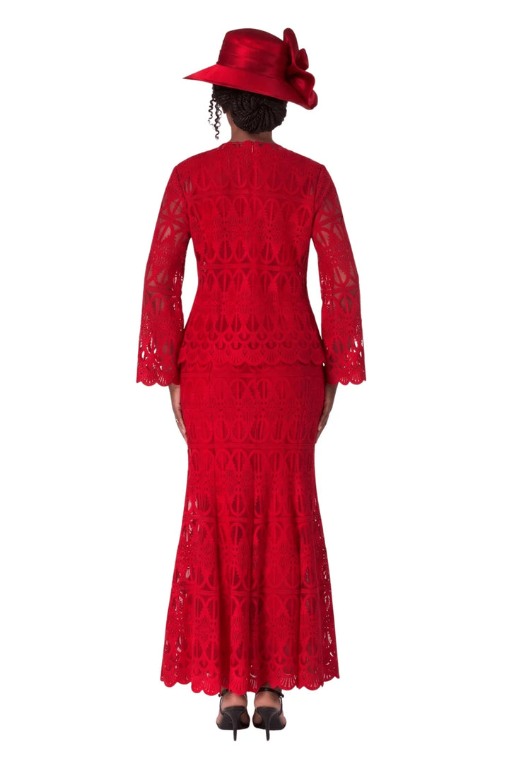 3pc Lux Lace Skirt Suit w/ Scallop Hems-Plus Size