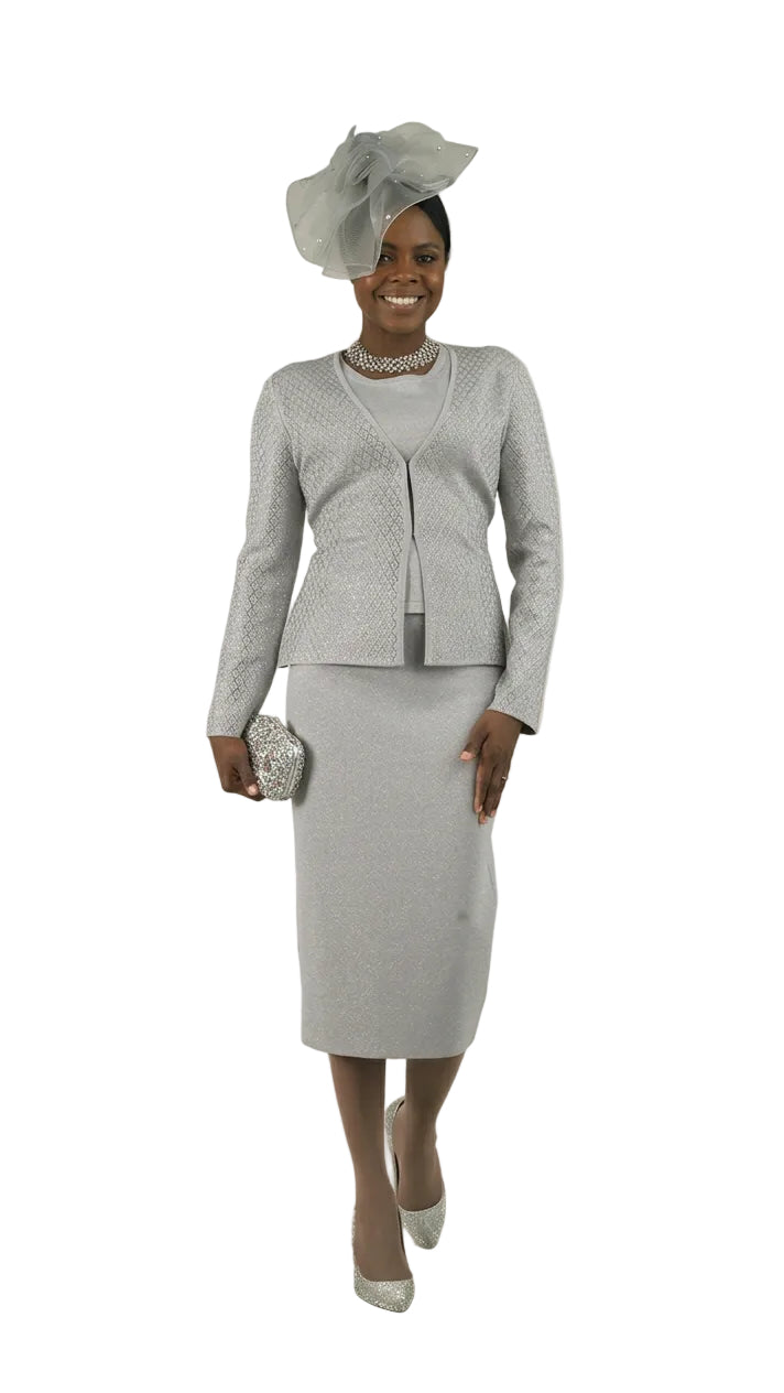 3-Piece Long Sleeve Mid-Length Skirt Suit 808
