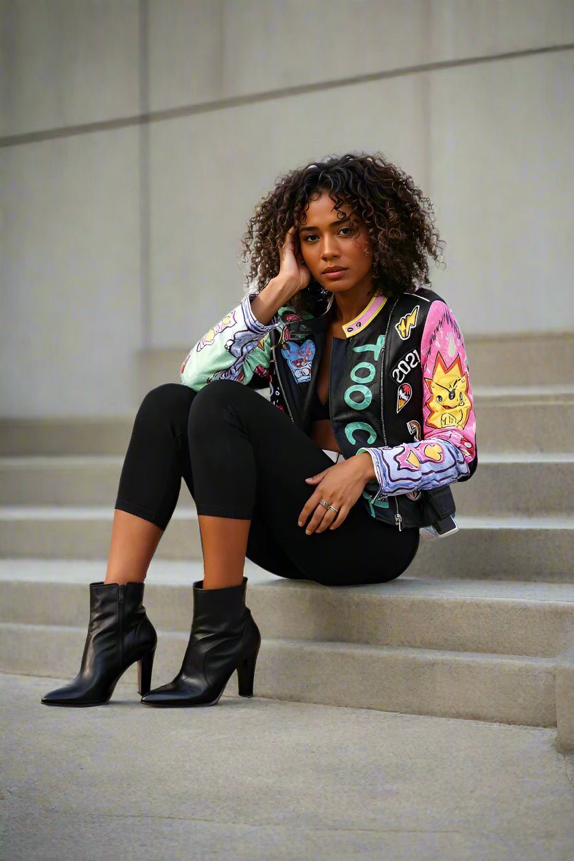 Vibrant Studded Leather Jacket - 81765 - Especially Yours
