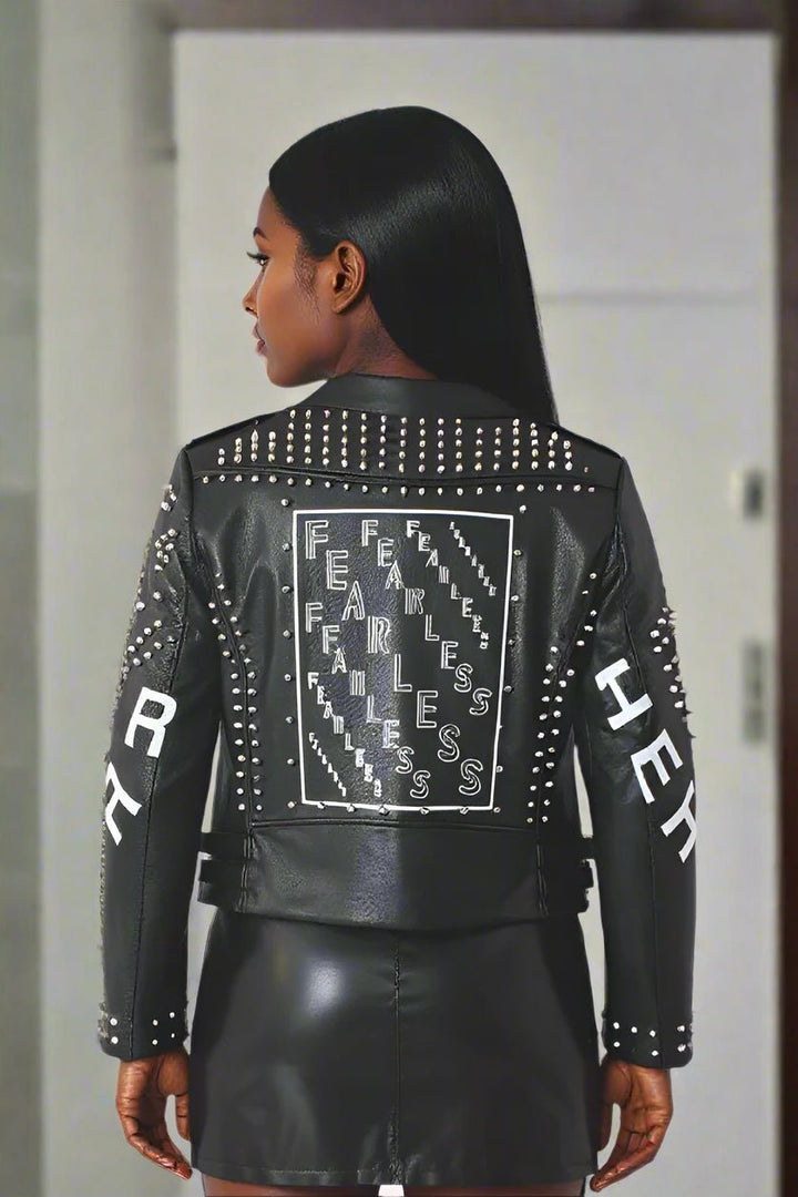 Moto Leather Zebra Printed Jacket | 81769 - Especially Yours