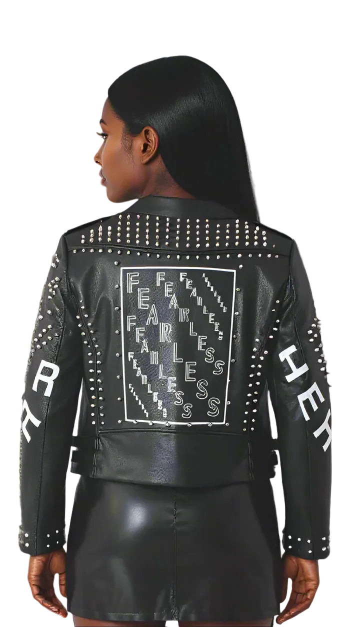 Moto Leather Zebra Printed Jacket | 81769
