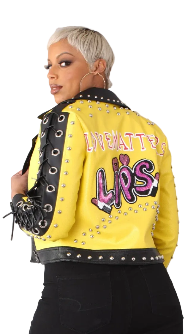 Leather Graffiti Jacket- 81778